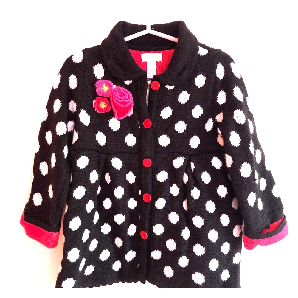 Polka dot baby sweater from Macy’s 24months